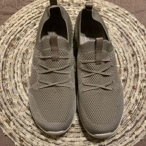 SKECHERS WOMENS ARCH FIT FLEX SLIP ON SNEAKER - TAUPE